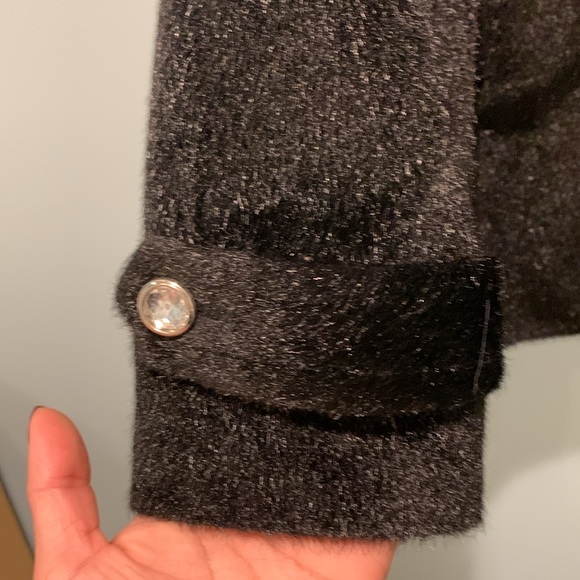 Gryphon Faux Fur Fuzzy Coat Holiday Peacock Size Small - Picture 6 of 11